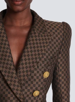 Women Balmain Mini Monogram Jacquard Jacket