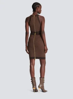 Women Balmain Mini Monogram Jacquard Skirt