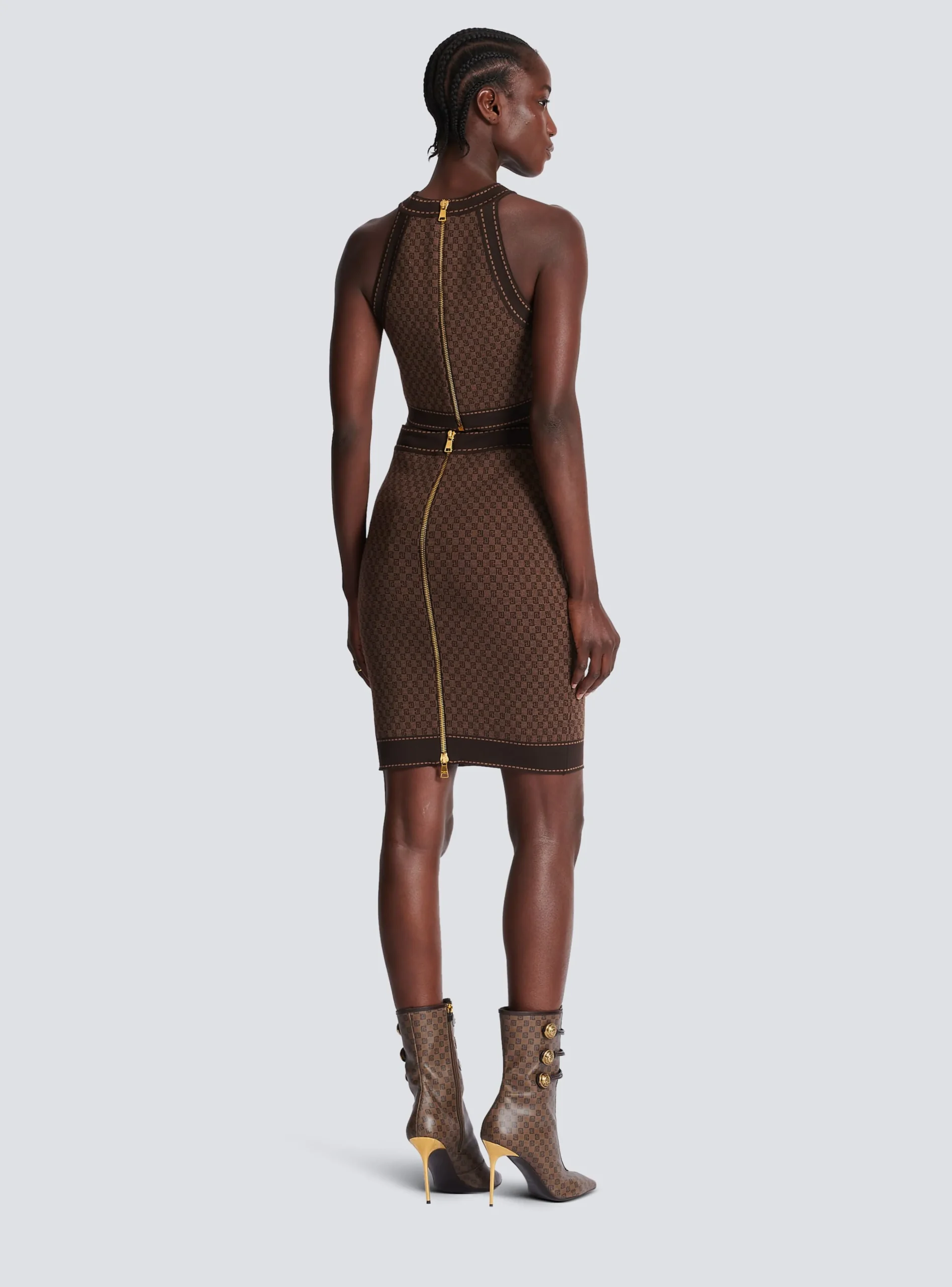Women Balmain Mini Monogram Jacquard Top