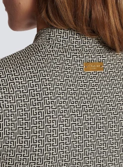 Women Balmain Mini Monogram Jacquard Top