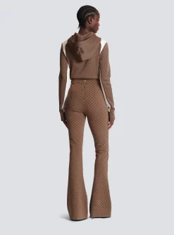 Women Balmain Mini Monogram Knit Trousers