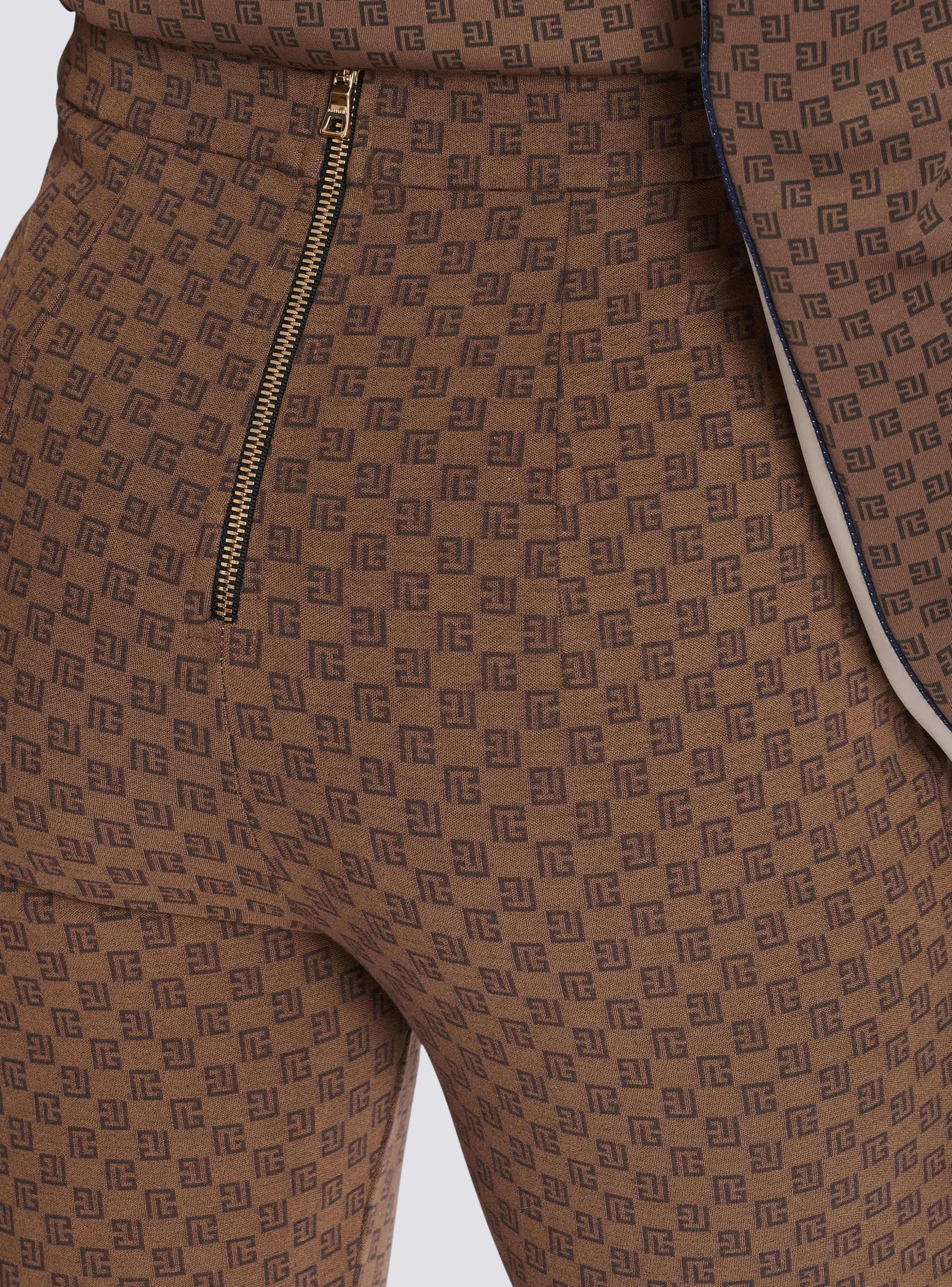 Women Balmain Mini Monogram Knit Trousers