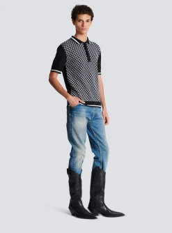 Balmain Mini Monogram Polo Shirt