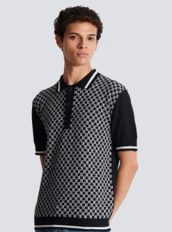Balmain Mini Monogram Polo Shirt
