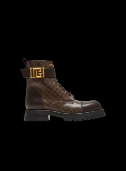 Women Balmain Mini Monogram Romy Army Boots