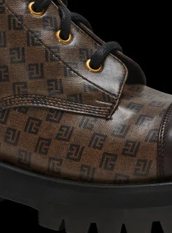 Women Balmain Mini Monogram Romy Army Boots
