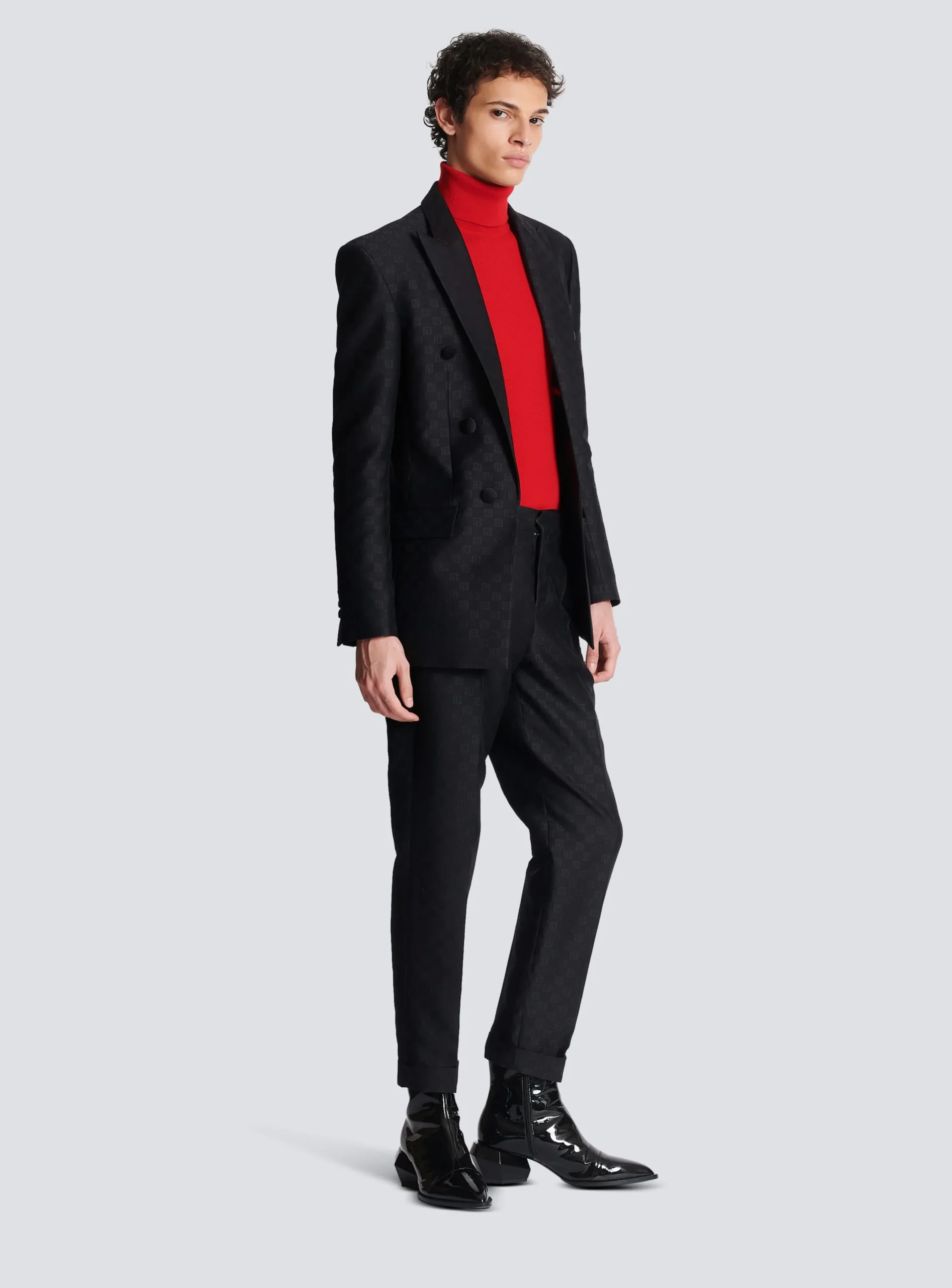 Balmain Mini Monogram Satin Jacket