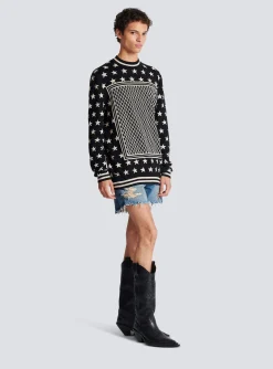 Balmain Mini Monogram Stars Jumper