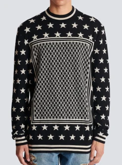 Balmain Mini Monogram Stars Jumper