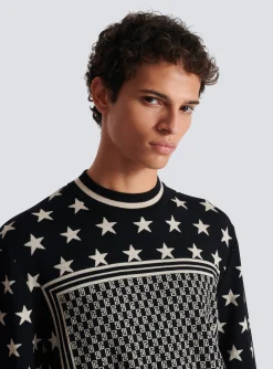 Balmain Mini Monogram Stars Jumper