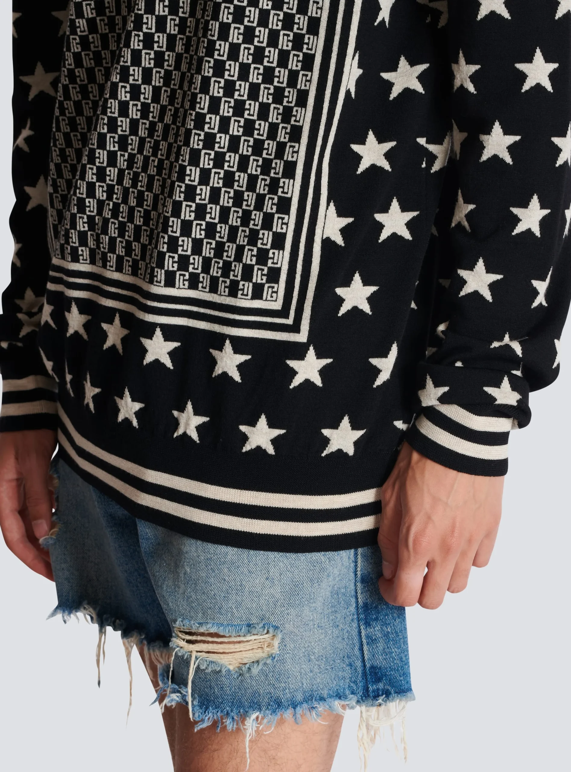Balmain Mini Monogram Stars Jumper