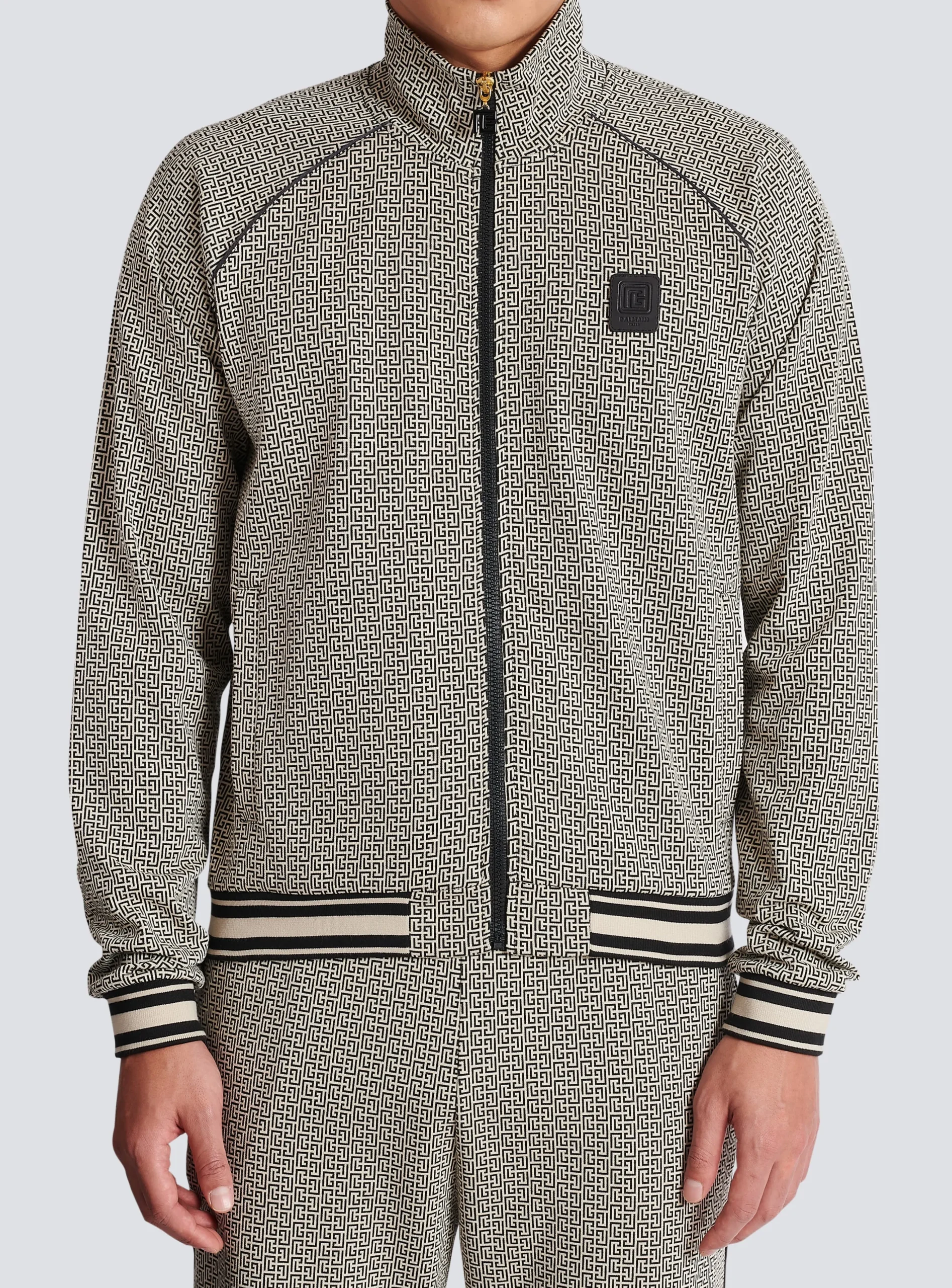 Balmain Mini Monogrammed Jacquard Zipped Jacket