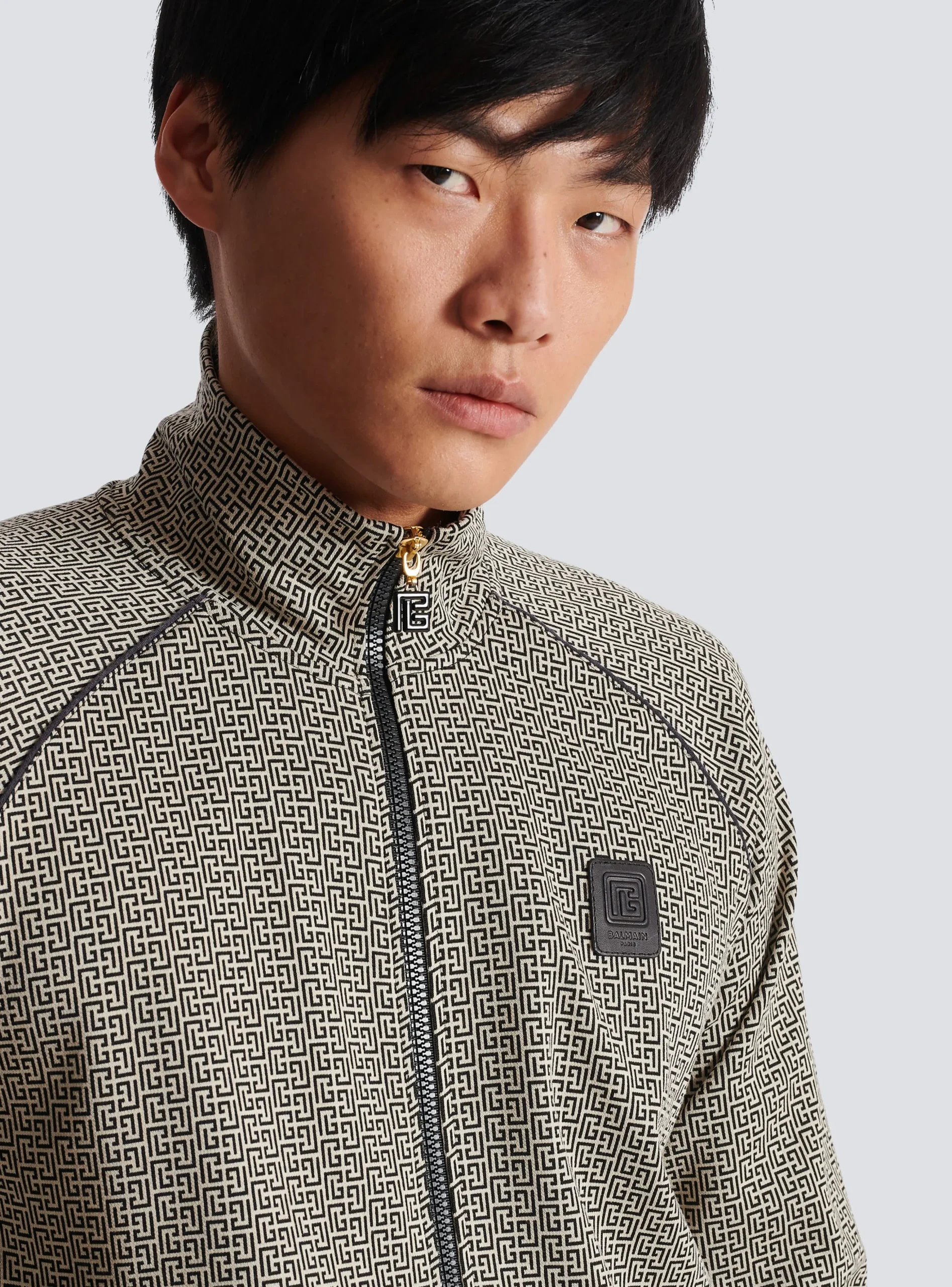 Balmain Mini Monogrammed Jacquard Zipped Jacket
