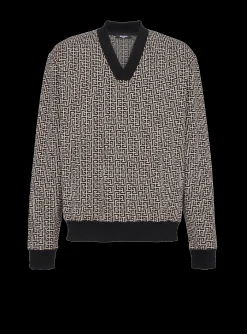 Balmain Mini Monogrammed Jacquard Sweatshirt