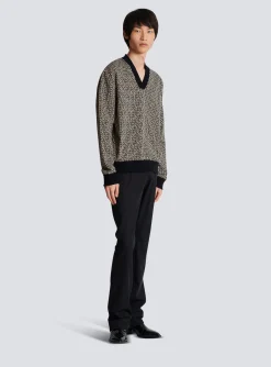 Balmain Mini Monogrammed Jacquard Sweatshirt