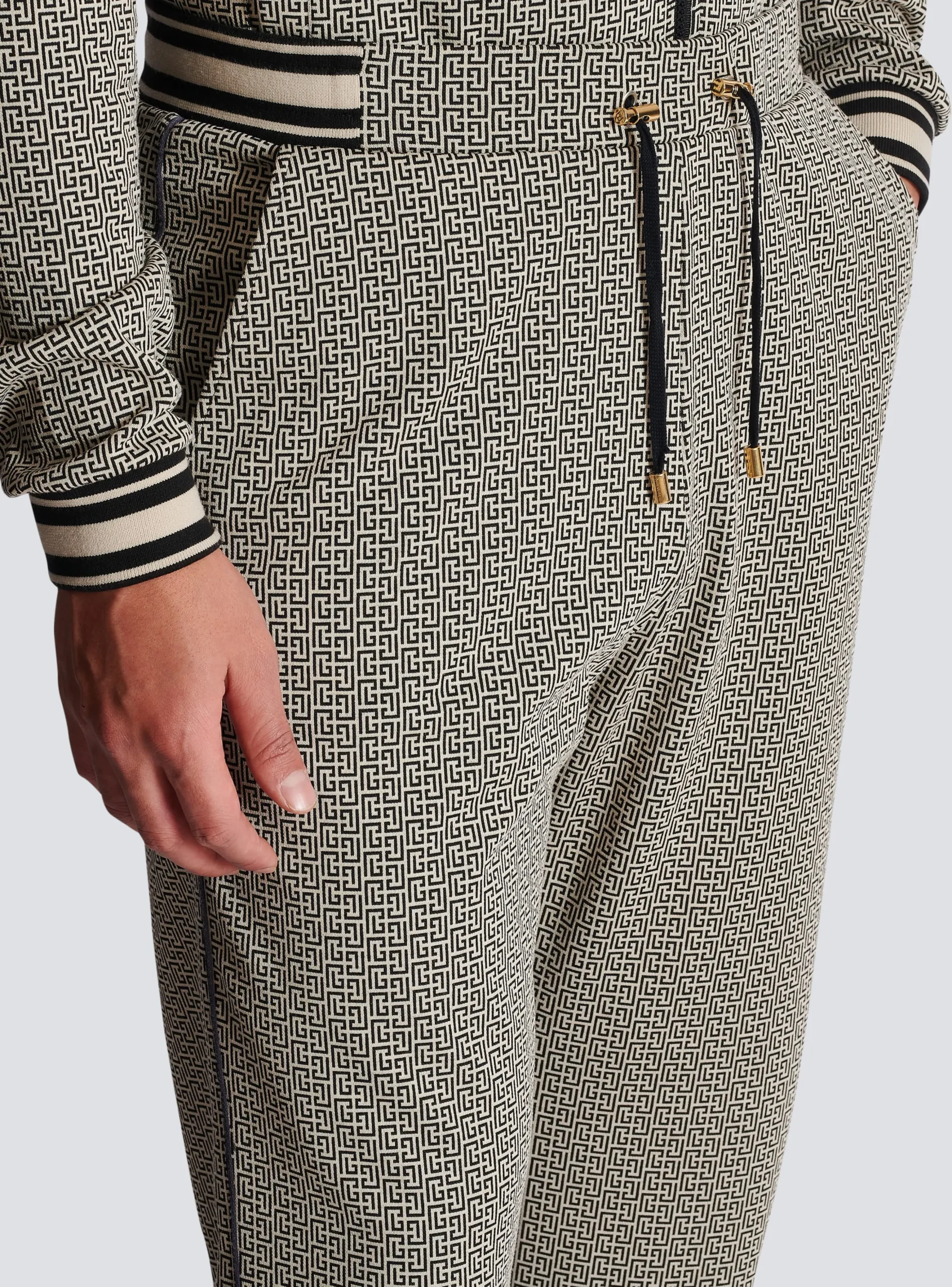 Balmain Mini Monogrammed Jacquard Joggers