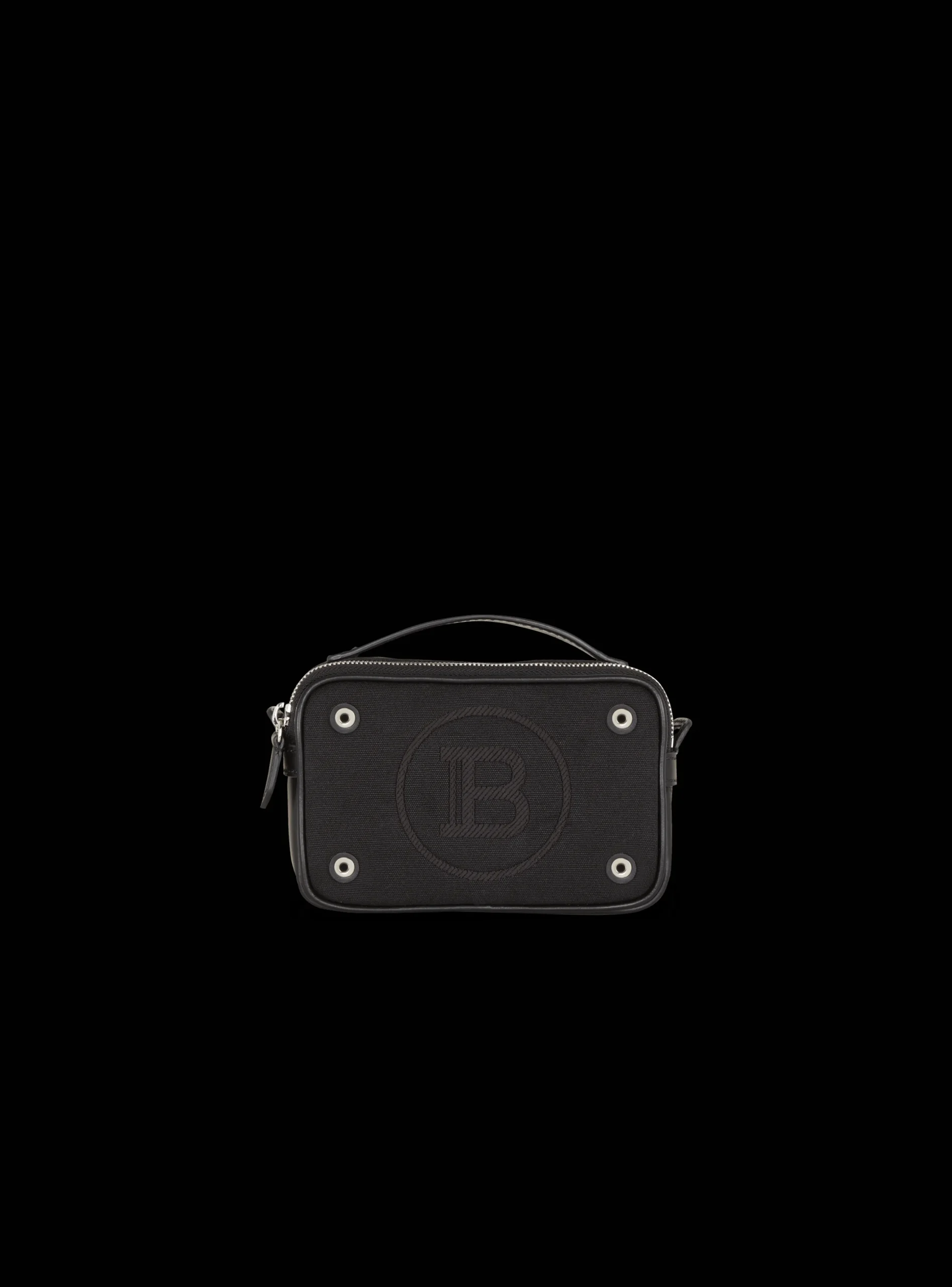 Balmain Mini Reporter Bag In Canvas And Leather