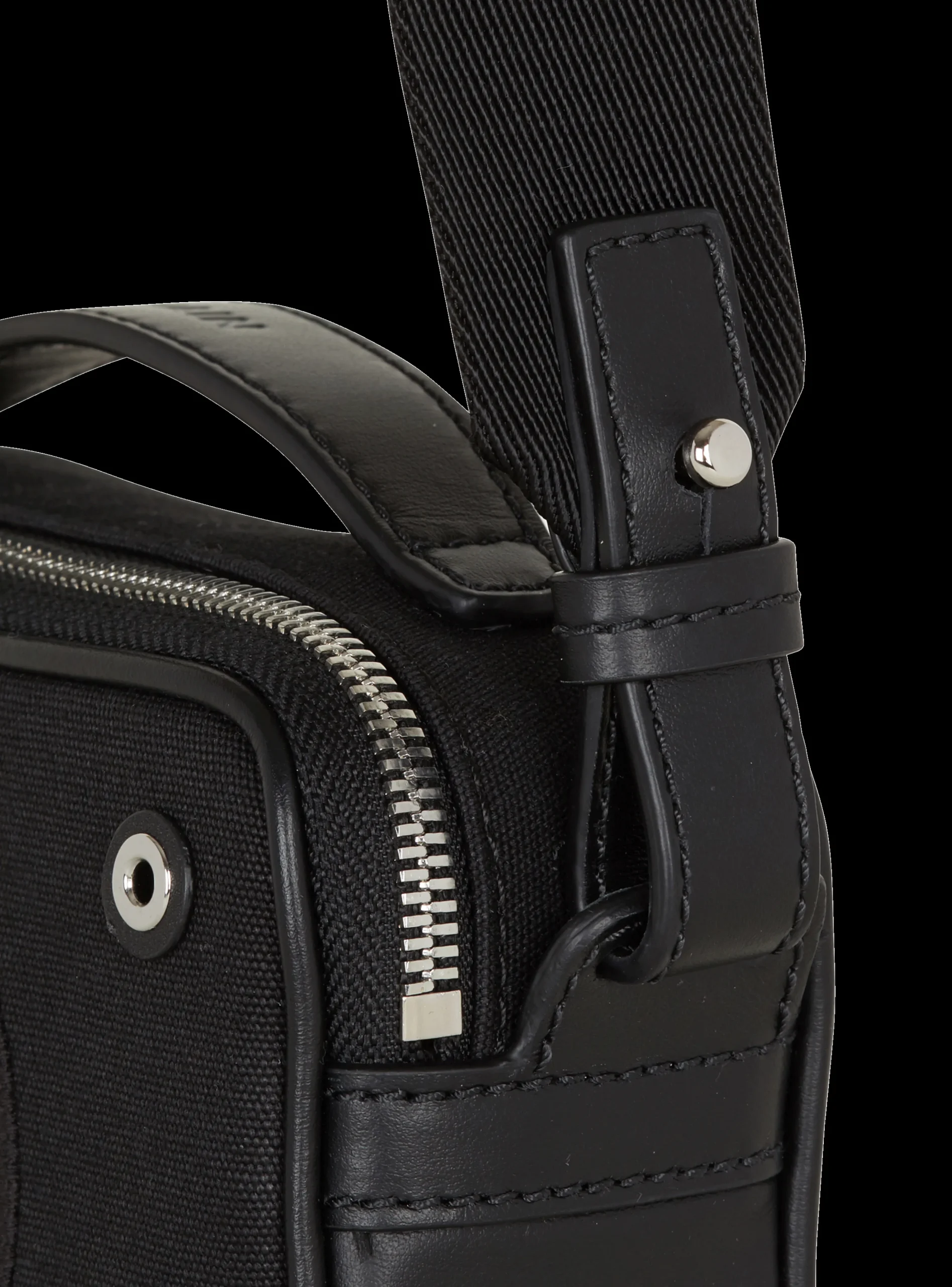 Balmain Mini Reporter Bag In Canvas And Leather