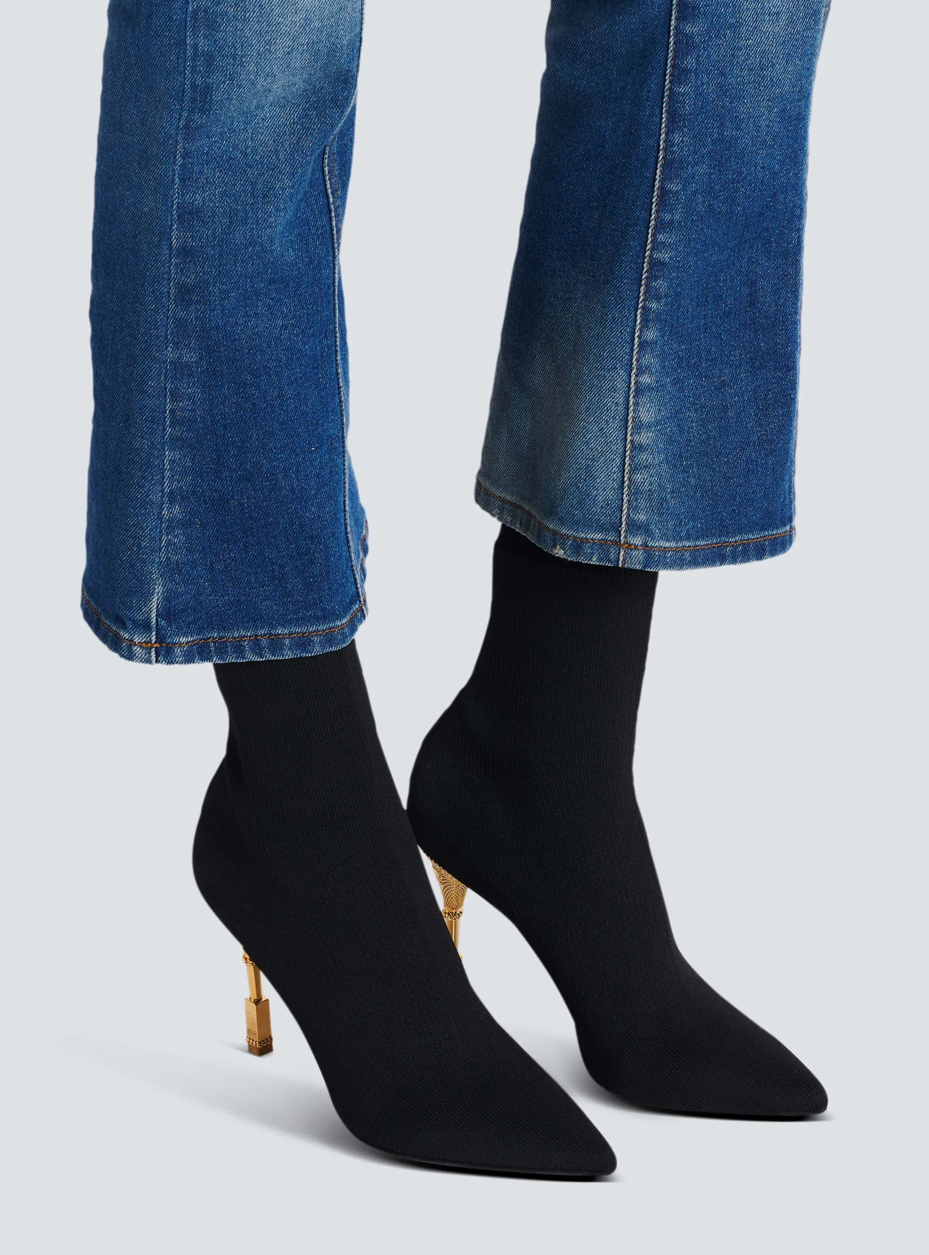 Women Balmain Moneta Knit Ankle Boots
