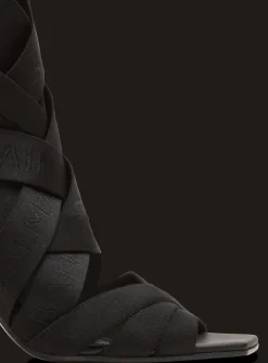 Women Balmain Moneta Leather And Elastic sandals With Logo