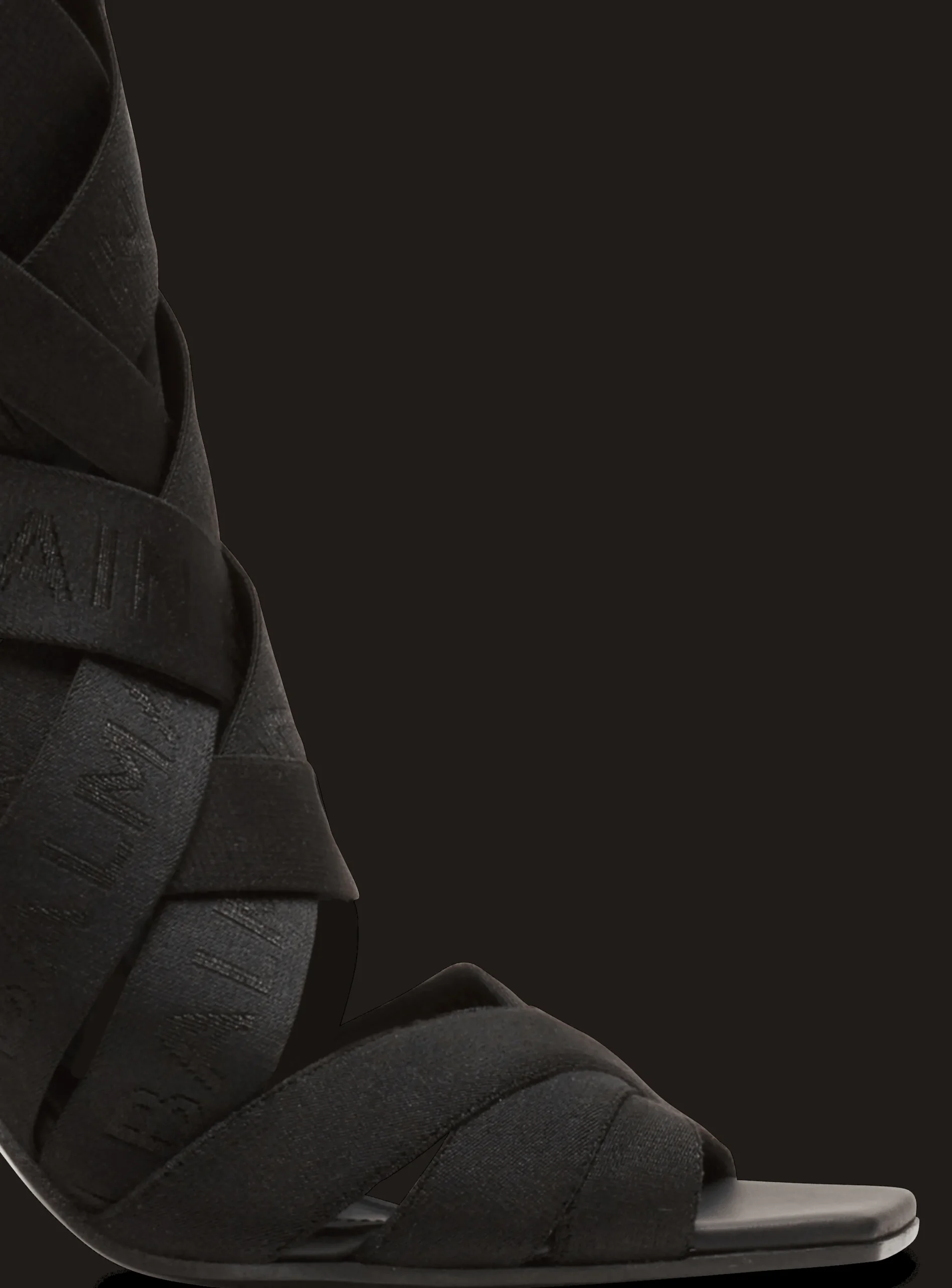 Women Balmain Moneta Leather And Elastic sandals With Logo