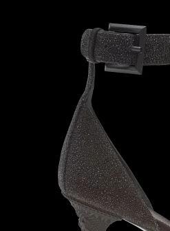 Women Balmain Moneta Leather Sandals With Micro Beads
