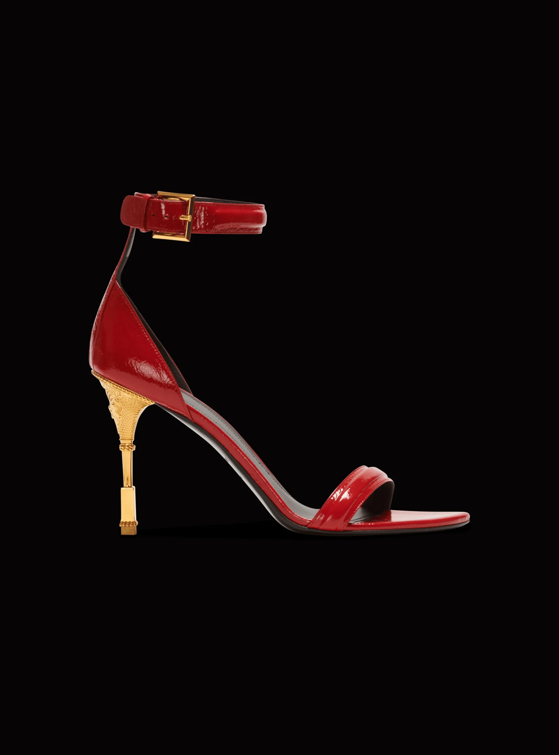 Women Balmain Moneta Patent Leather Sandals