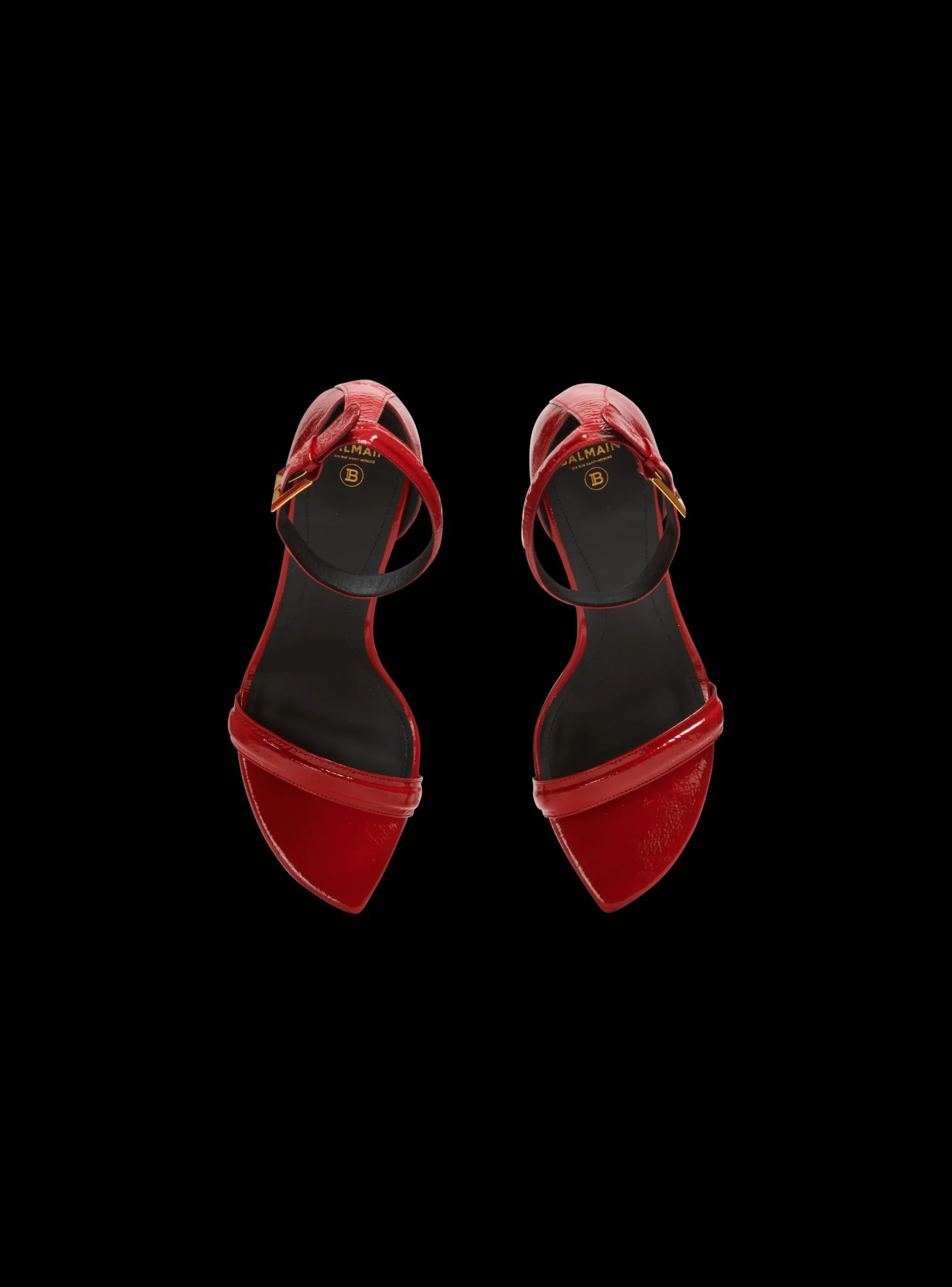 Women Balmain Moneta Patent Leather Sandals