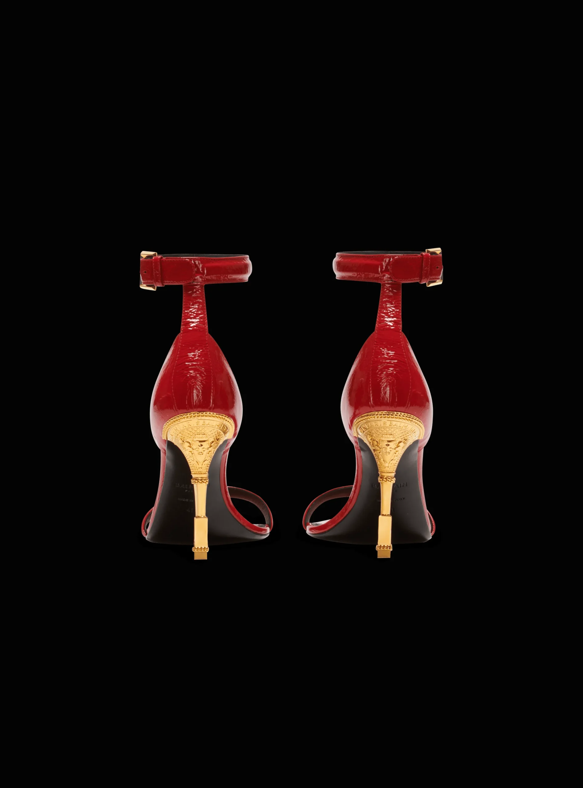 Women Balmain Moneta Patent Leather Sandals