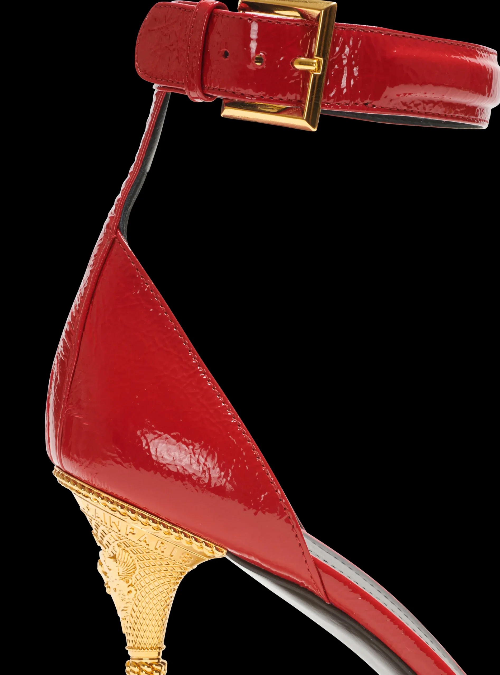 Women Balmain Moneta Patent Leather Sandals