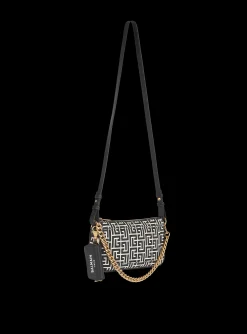 Women Balmain Monogram Canvas B-Army Clutch Bag