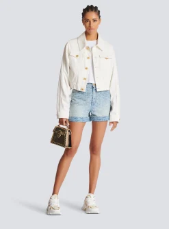 Women Balmain Monogram Denim Short