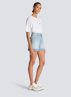 Women Balmain Monogram Denim Short