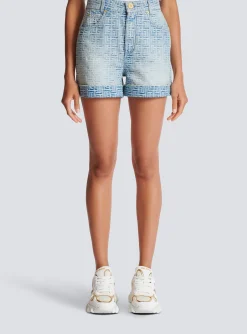 Women Balmain Monogram Denim Short