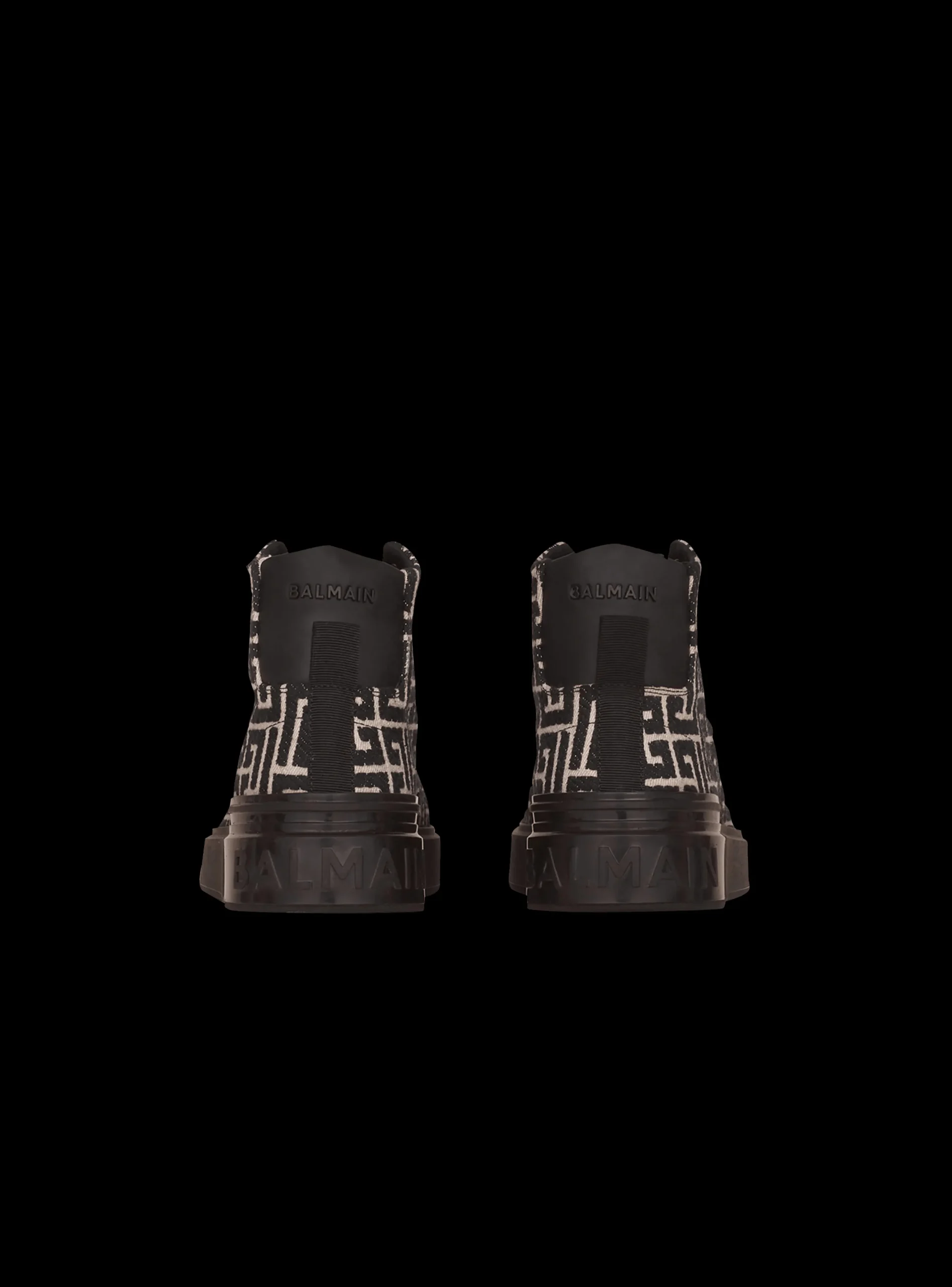 Balmain Monogram Jacquard B-Court High-top Sneakers