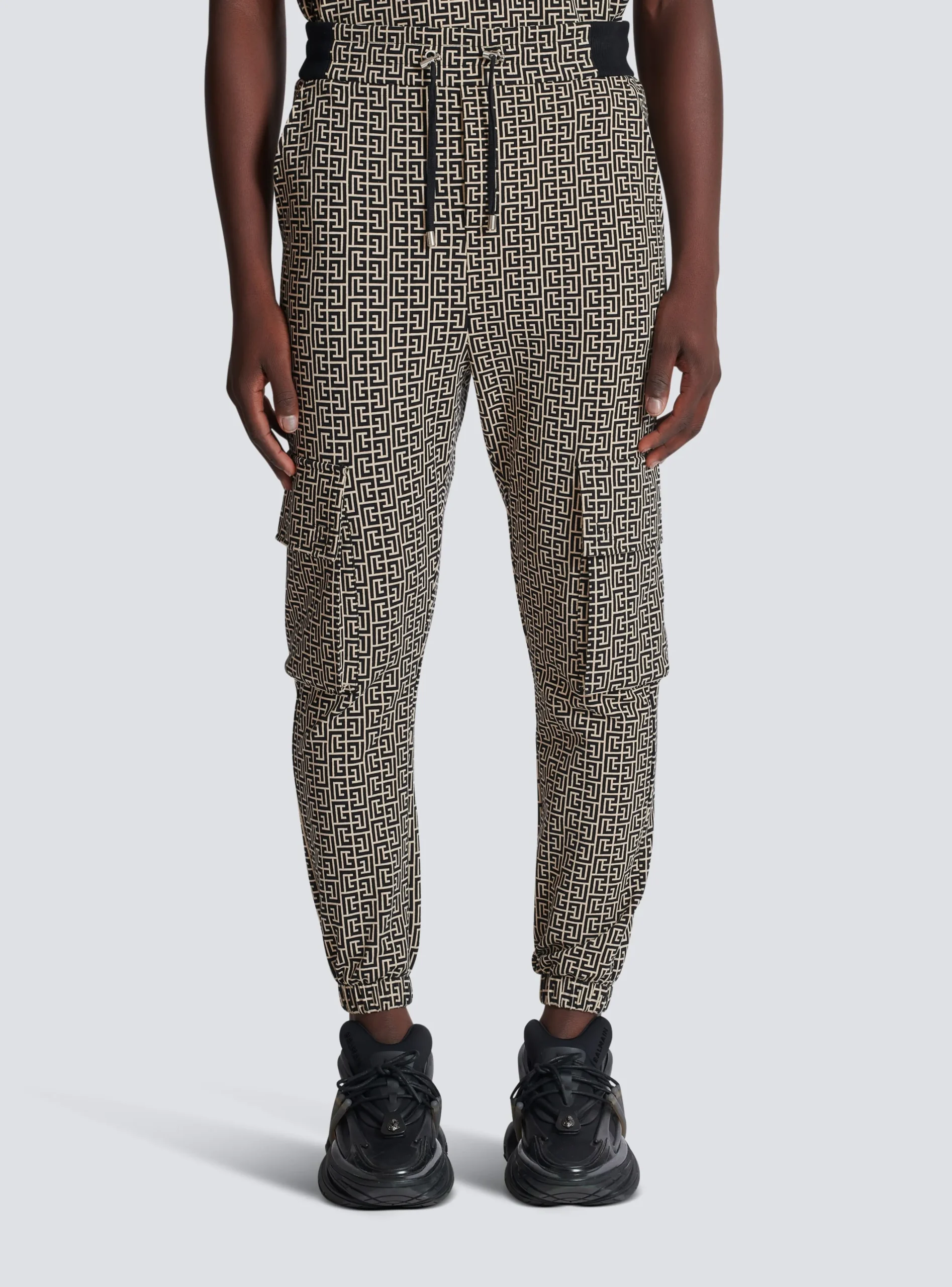 Balmain Monogram Jacquard Cargo Joggers
