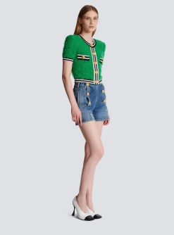 Women Balmain Monogram Knit Cardigan