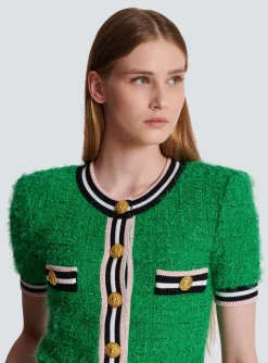 Women Balmain Monogram Knit Cardigan