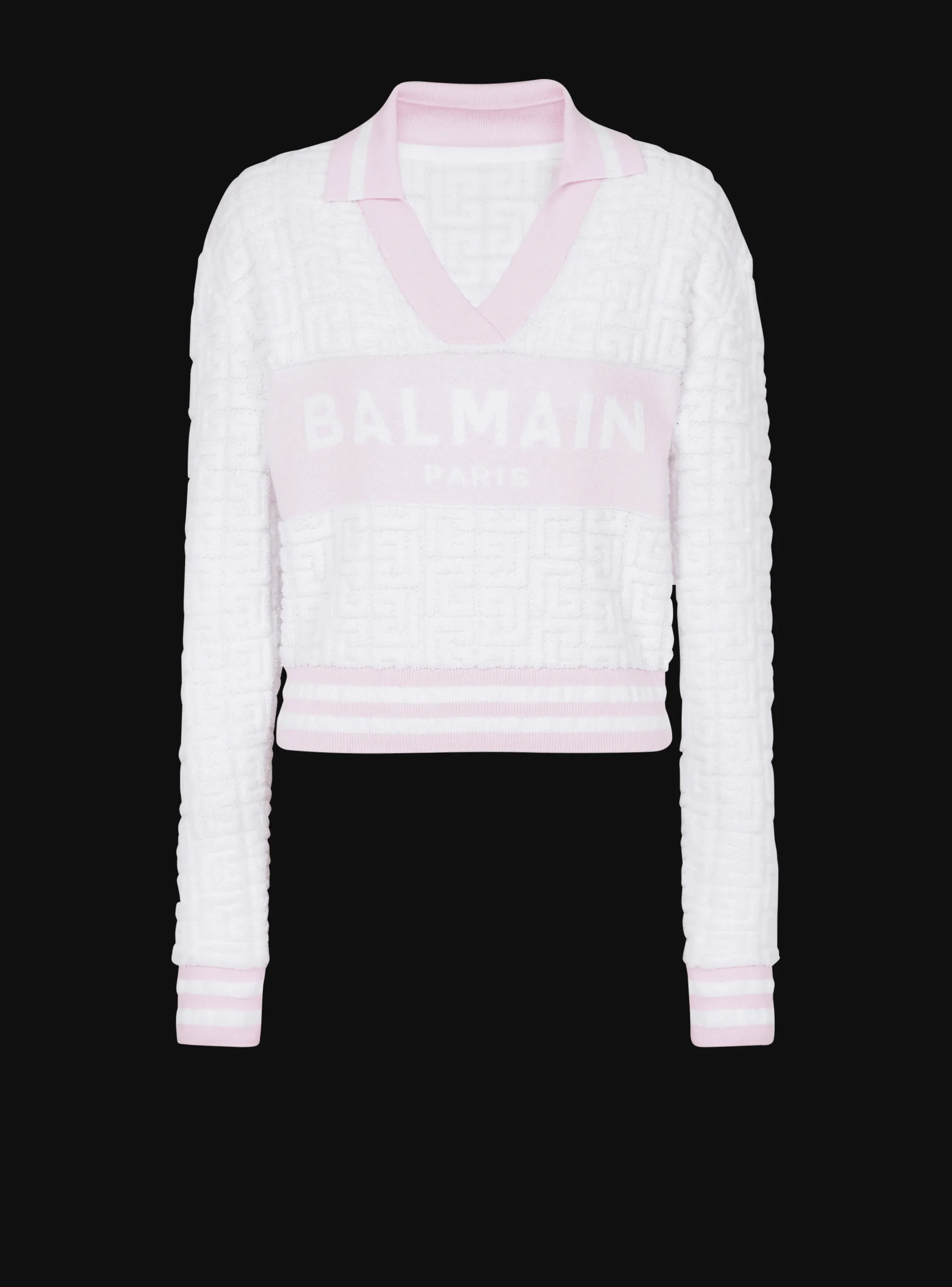 Women Balmain Monogram Knit Polo