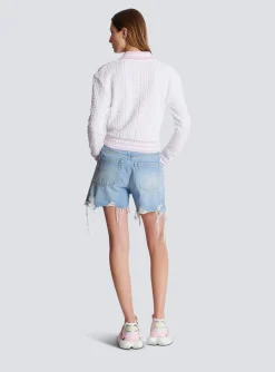 Women Balmain Monogram Knit Polo