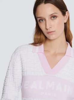 Women Balmain Monogram Knit Polo