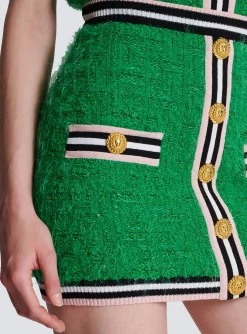 Women Balmain Monogram Knit Skirt