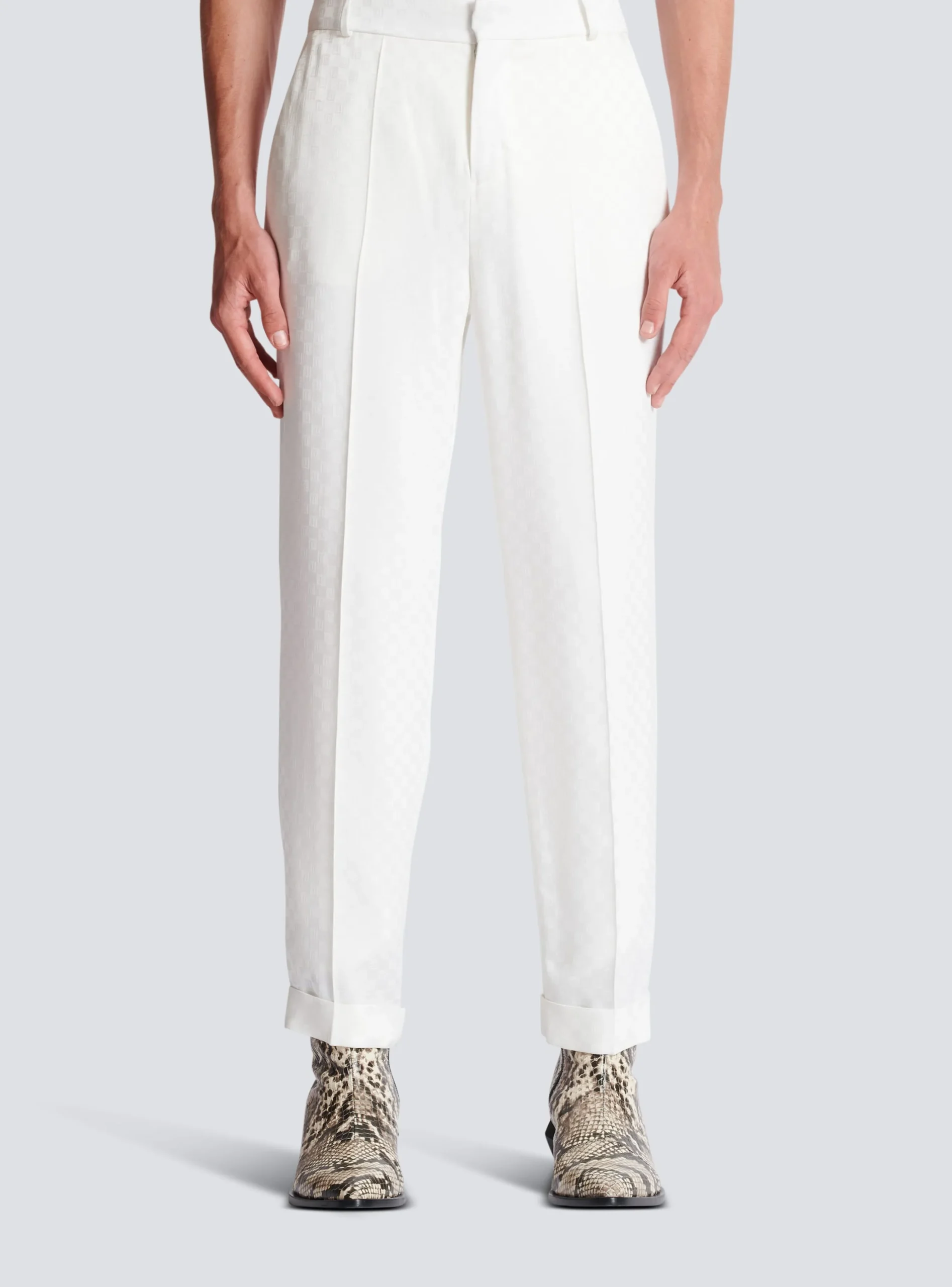 Balmain Monogram Satin Trousers