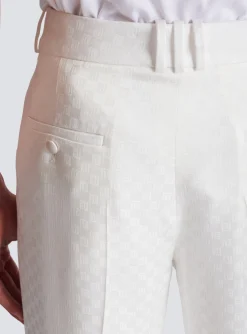 Balmain Monogram Satin Trousers