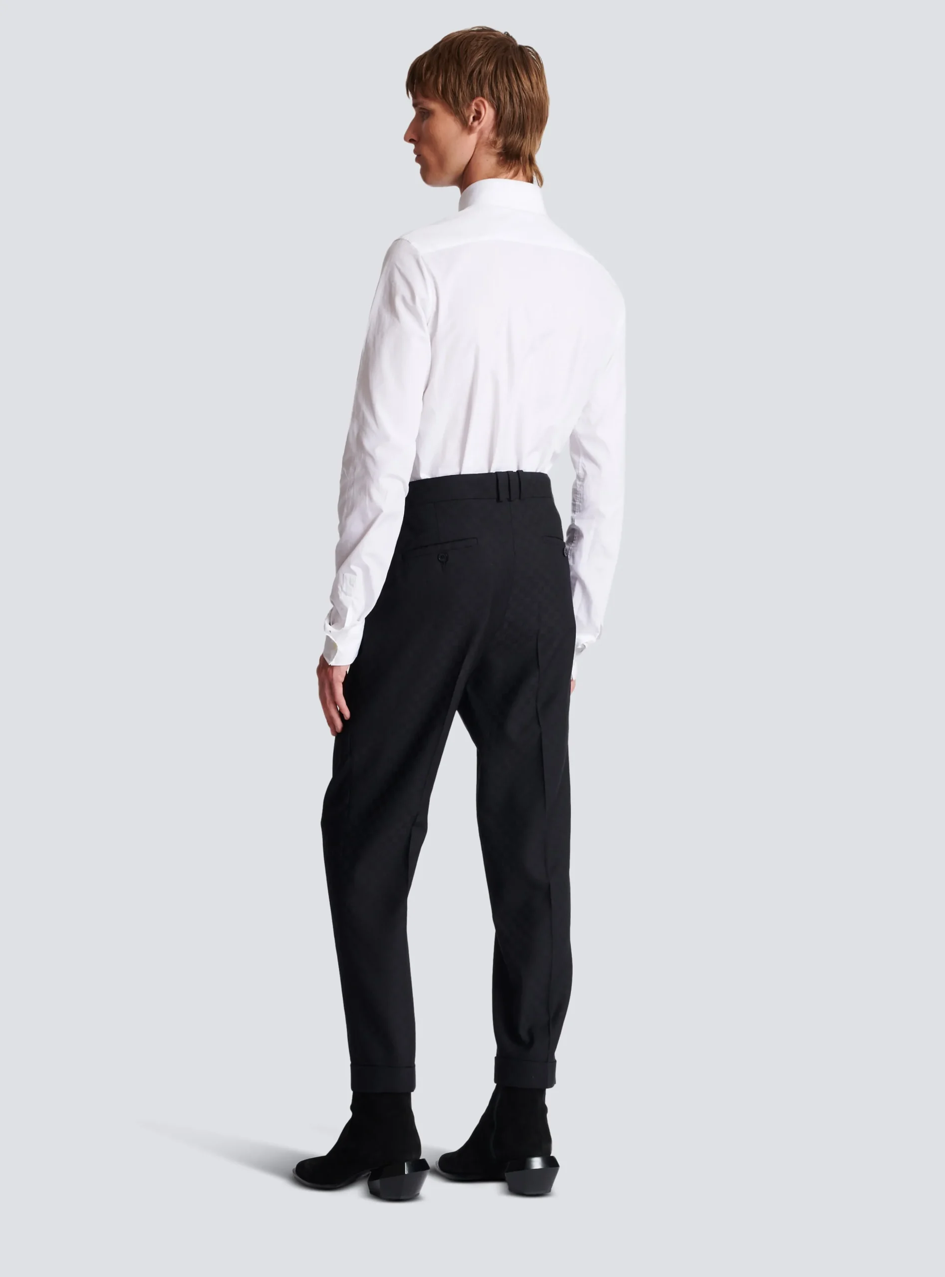 Balmain Monogram Wool Trousers