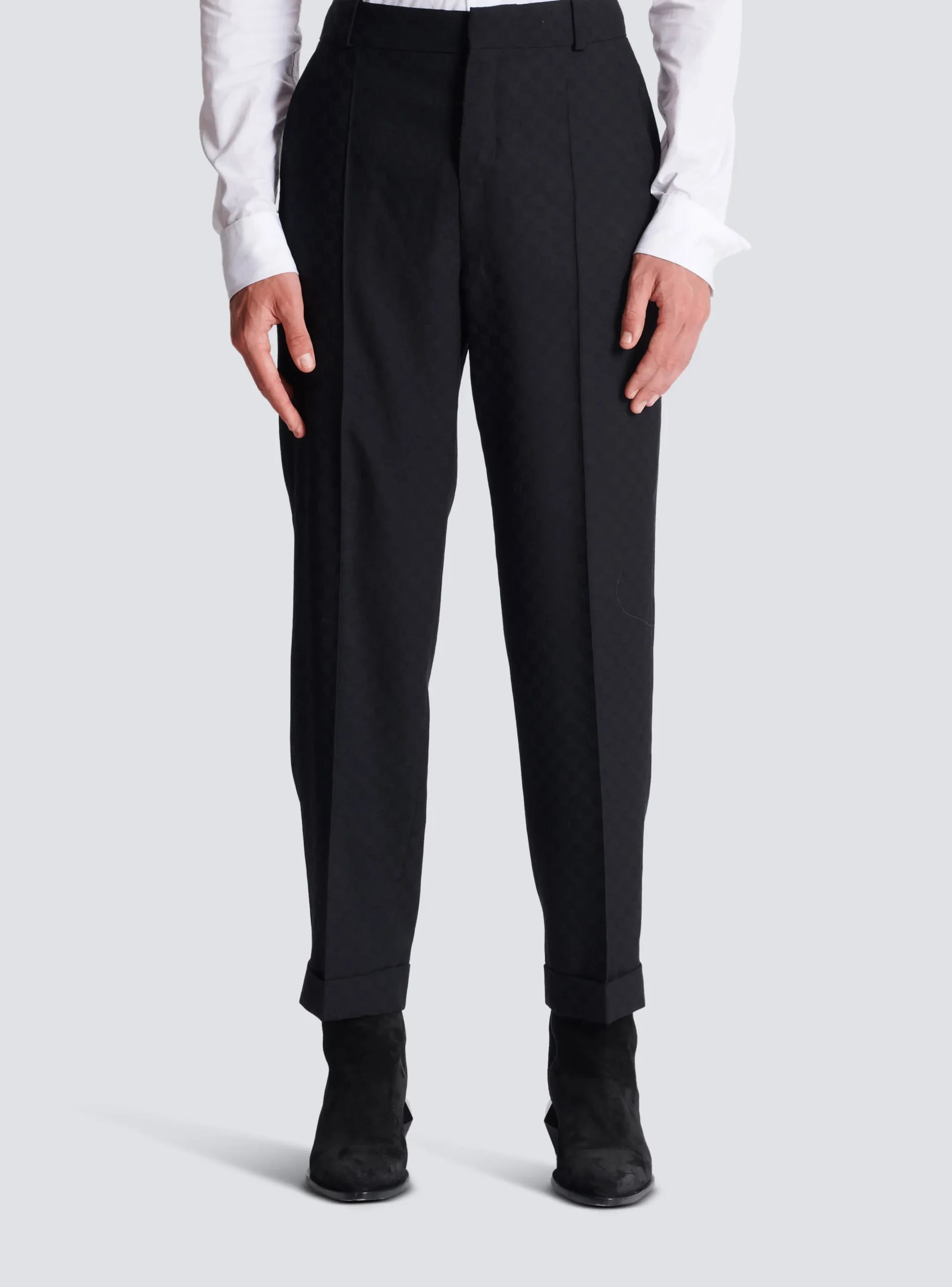 Balmain Monogram Wool Trousers