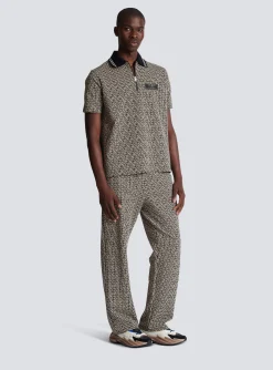 Balmain Monogram Zip Polo Shirt