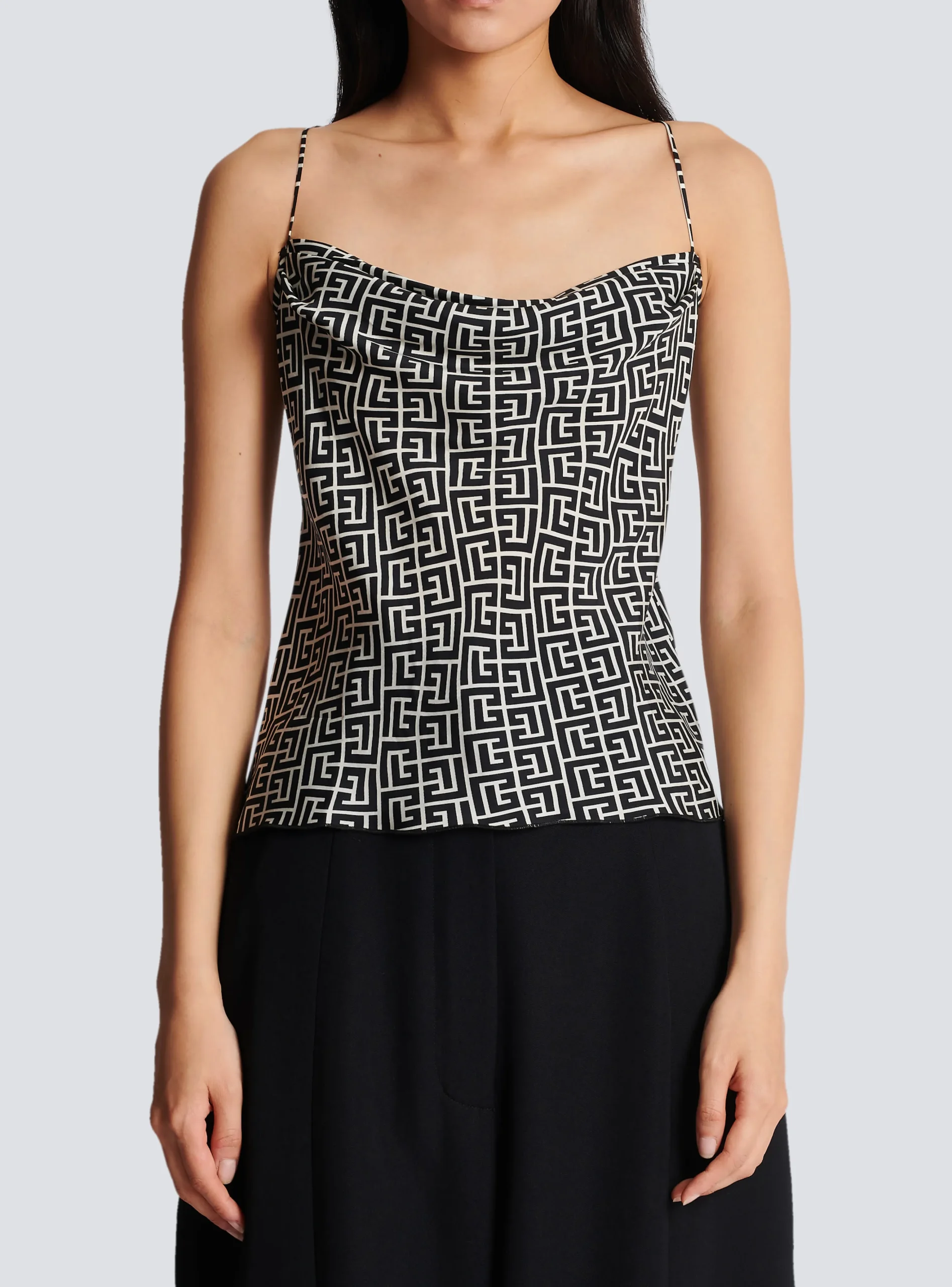 Women Balmain Monogrammed Cami Top