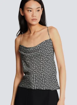 Women Balmain Monogrammed Cami Top