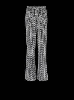 Women Balmain Monogrammed Flowing Trousers